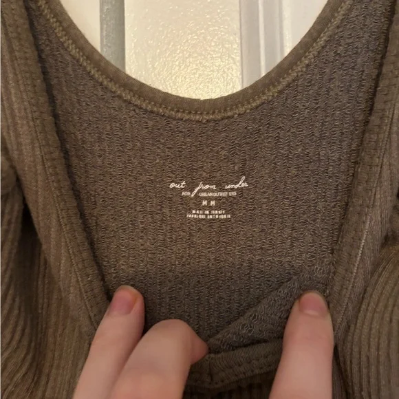 Brown Ribbed Tank Top - Picture 2 of 3